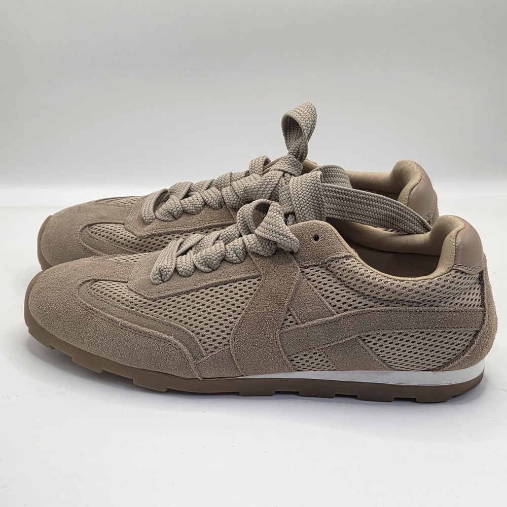 Project Cloud Women's Sneakers Size 7.5 Tan Suede Mesh Lace Up Memory Foam